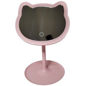 Pink Cat Shaped Vanity Makeup LED Mirror